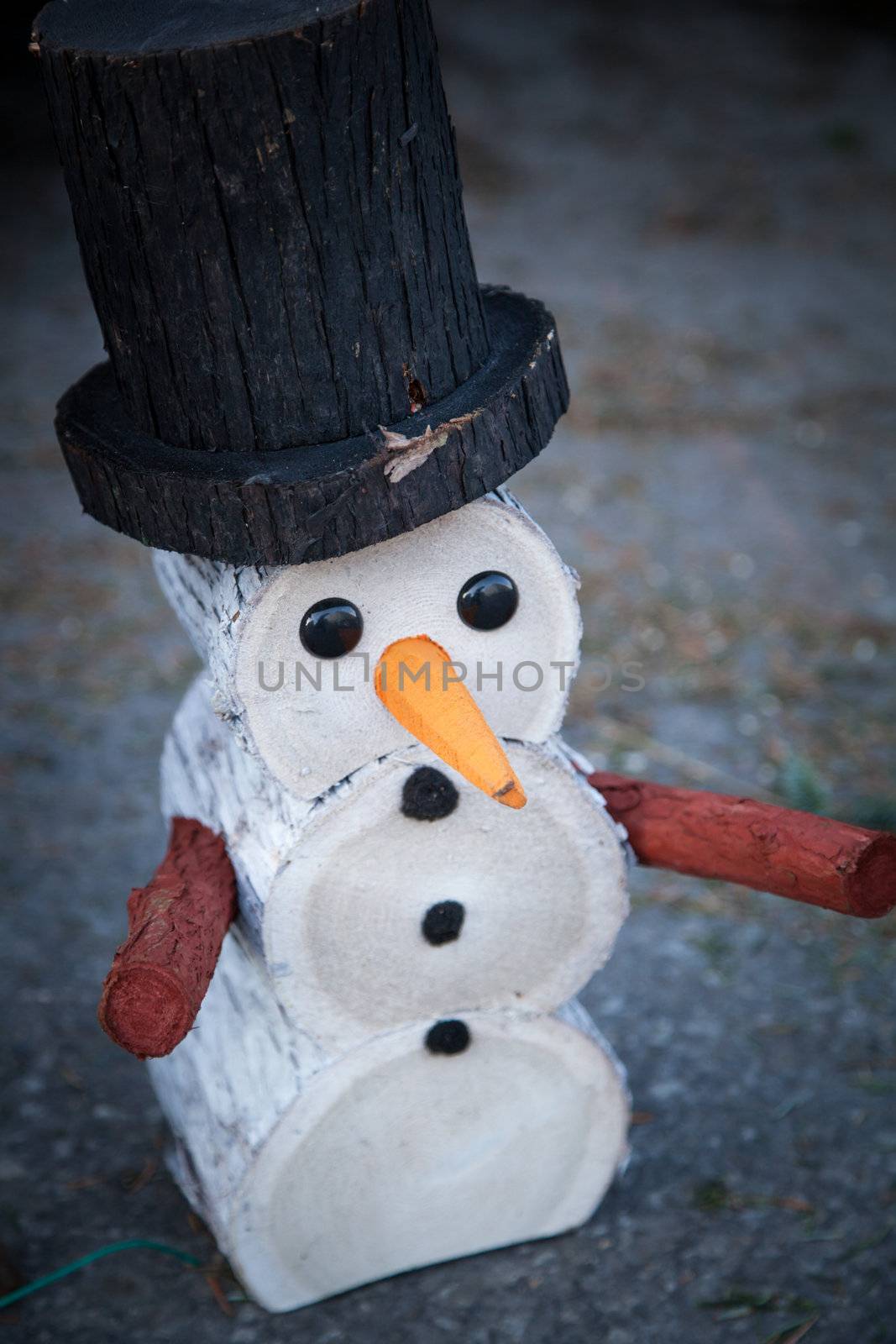 Decorative wooden snowman
