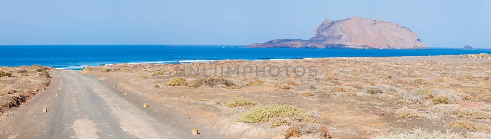 Panorama scenic road on the island Lanzarote. Canary island