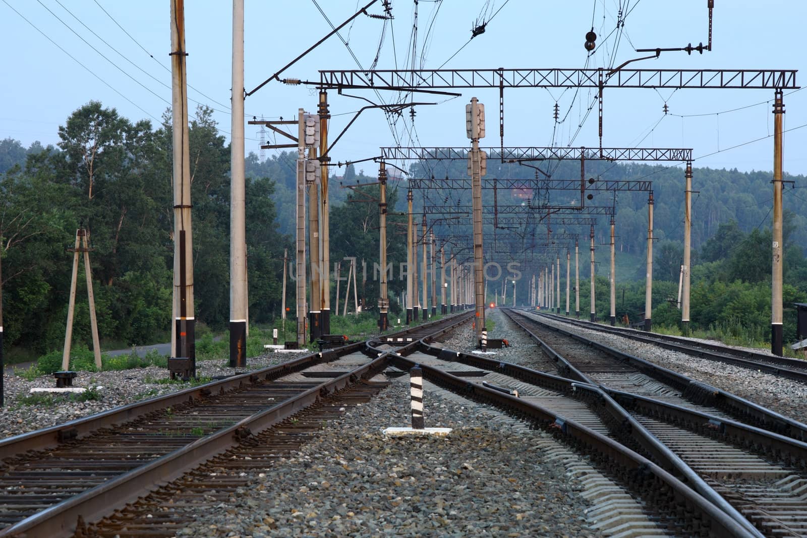 The railway in the early morning 