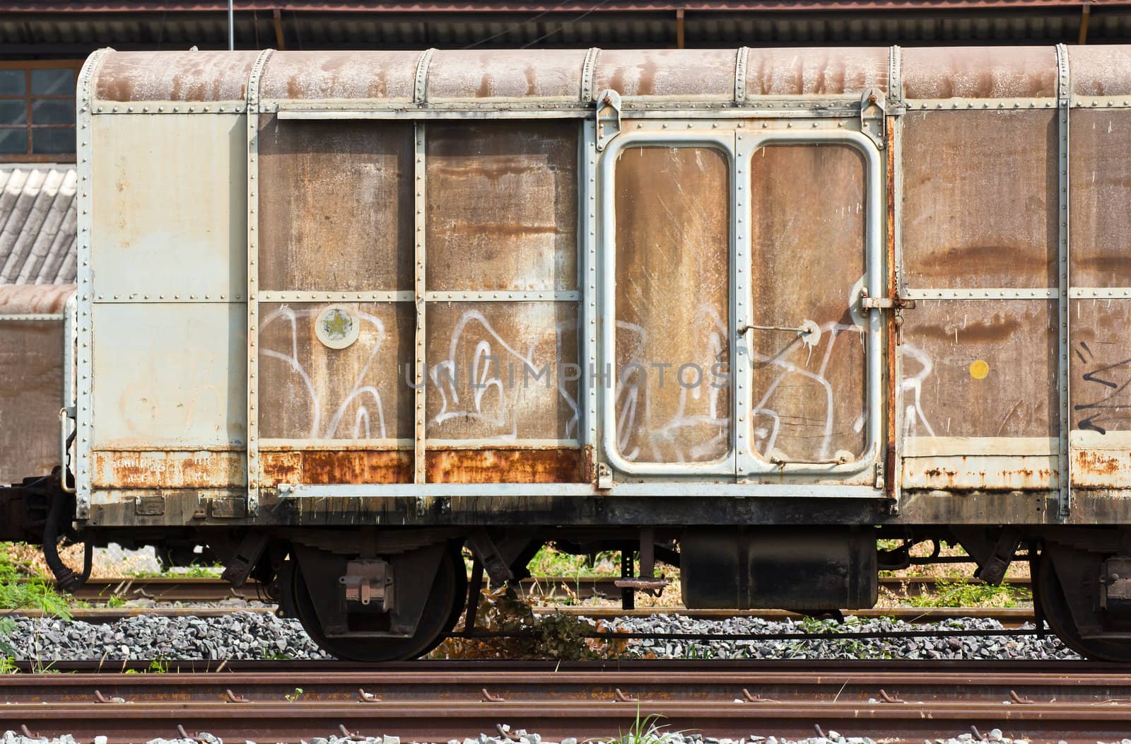 Railroad container doors with more rusty old