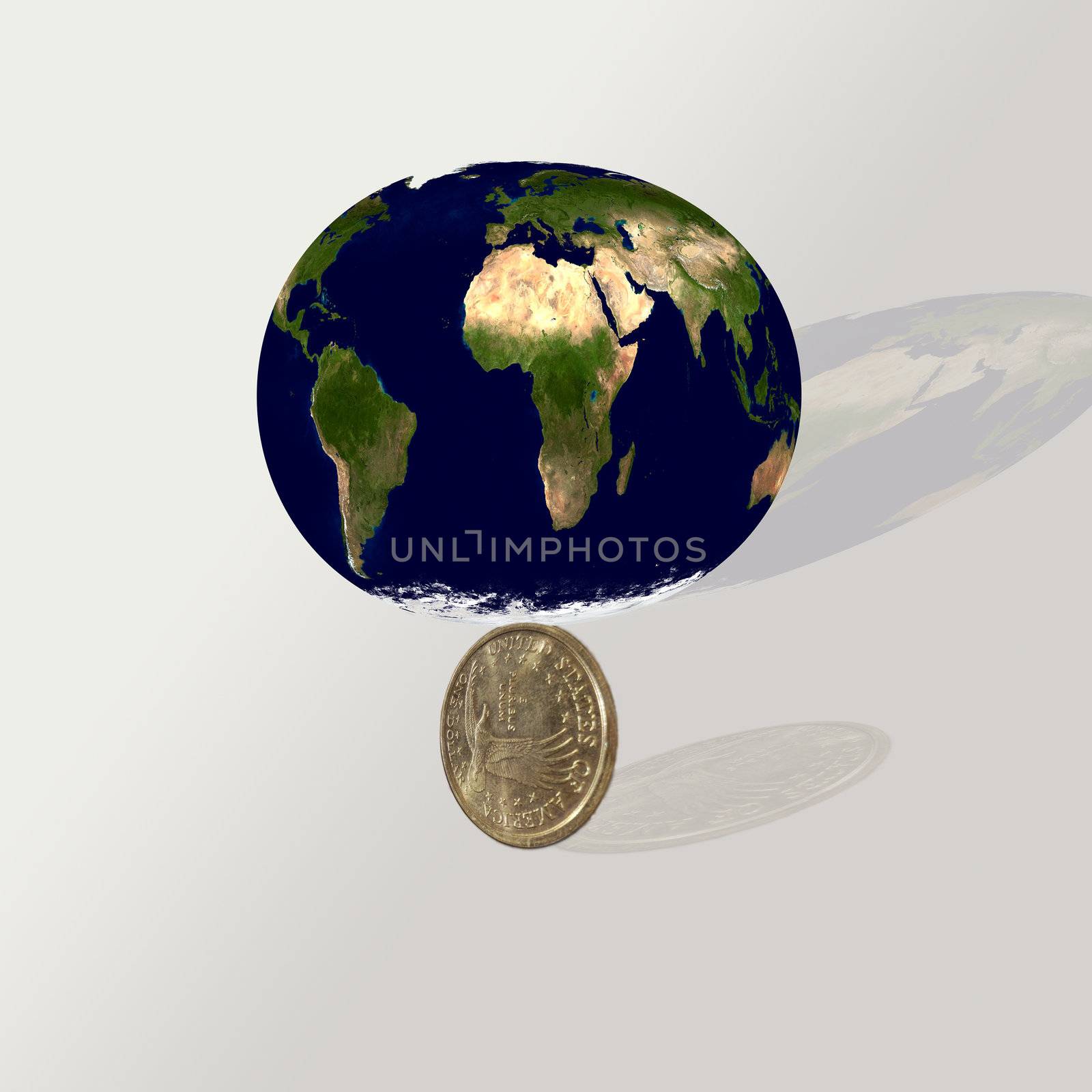 The dollar rules the world. Image conceptual.