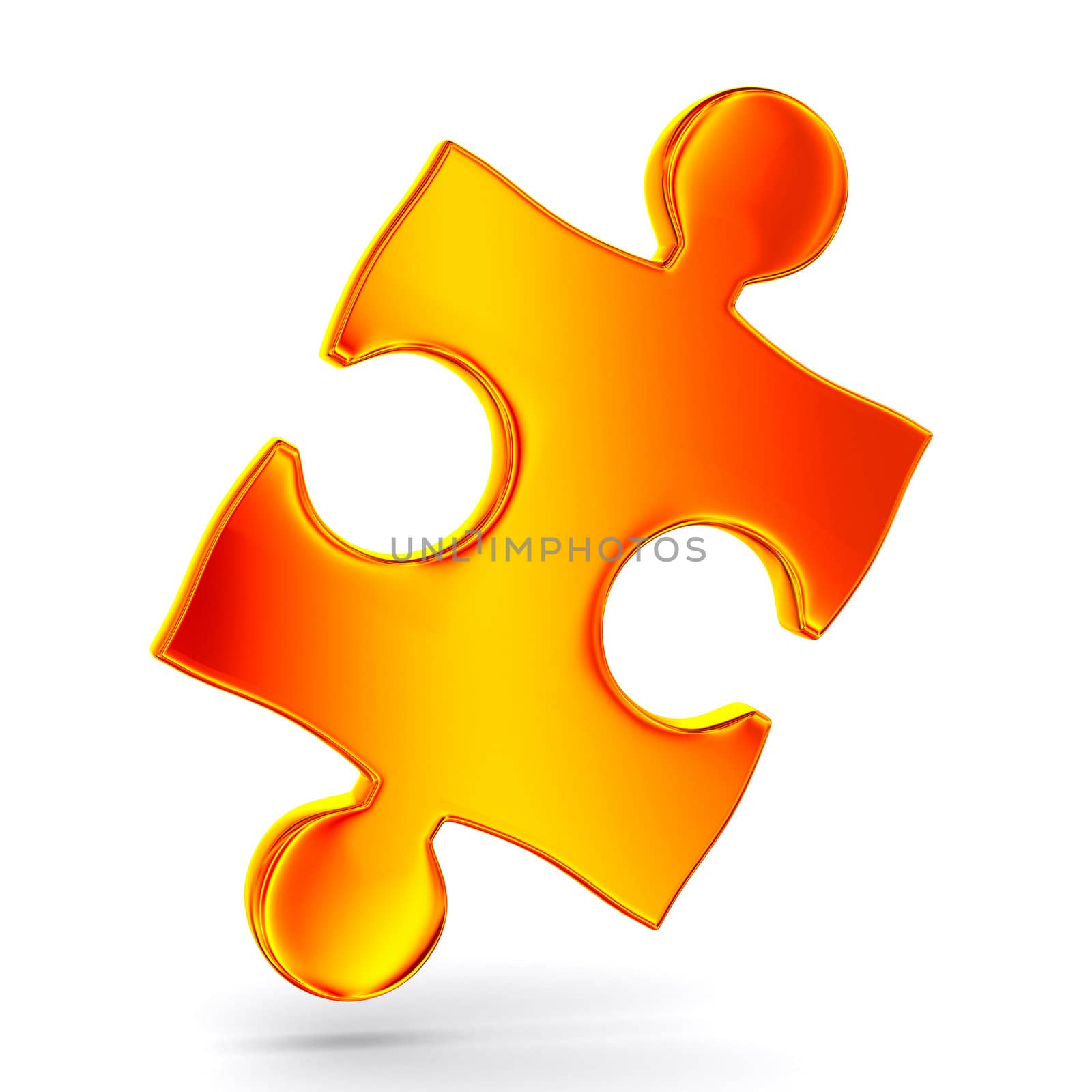 Puzzle on white background. Isolated 3D image