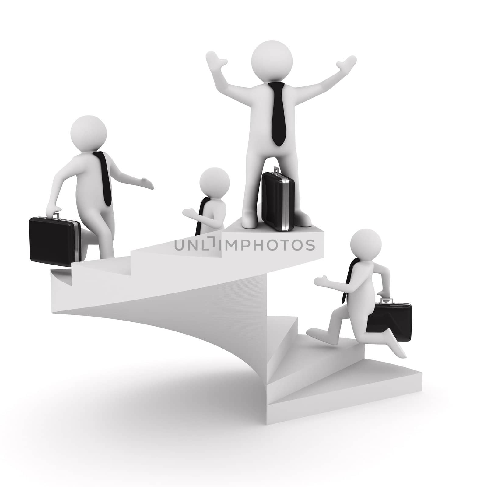 leadership concept on white background. Isolated 3D image