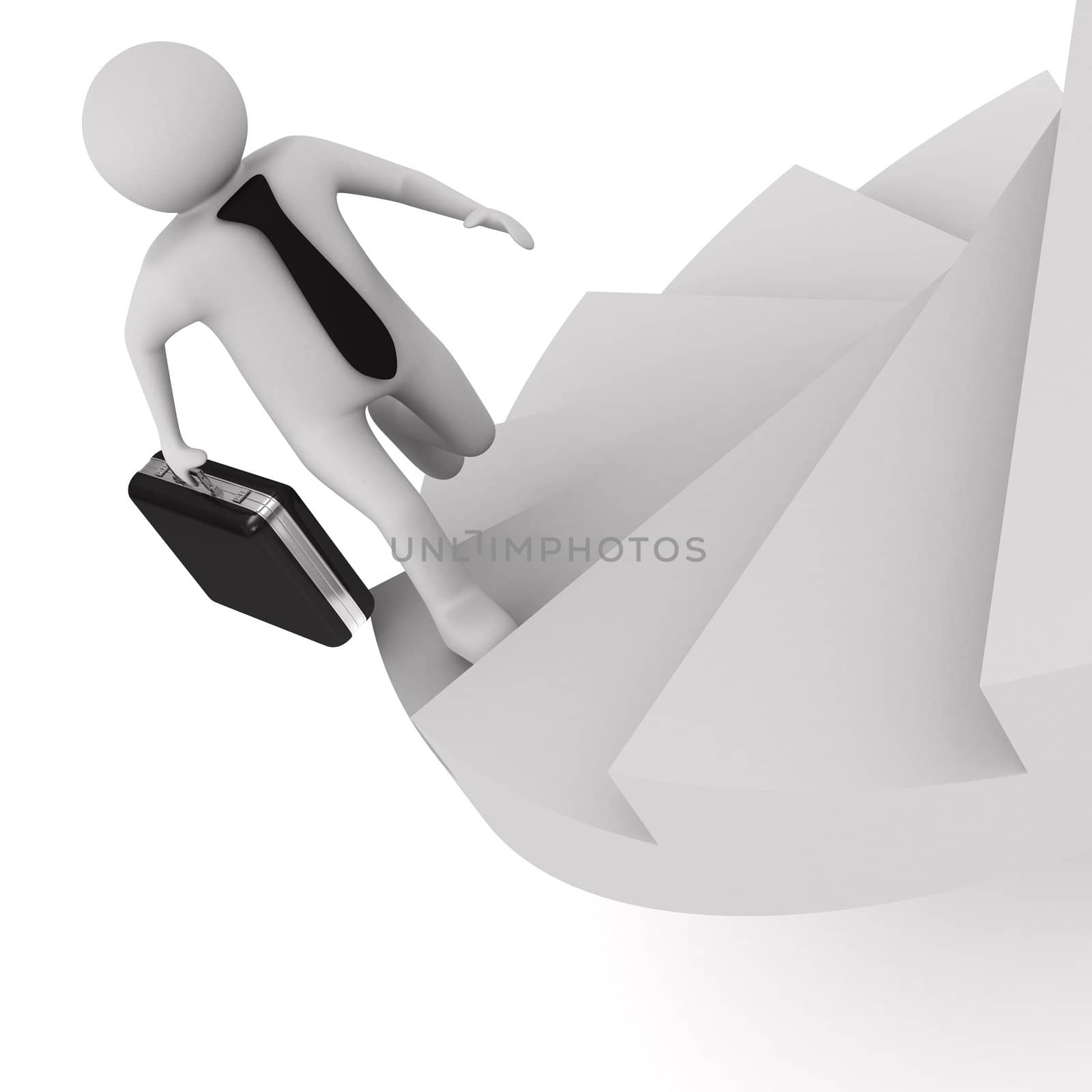 leadership concept on white background. Isolated 3D image