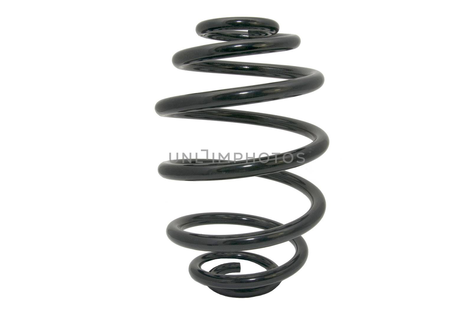 metal spring for a car on a white background