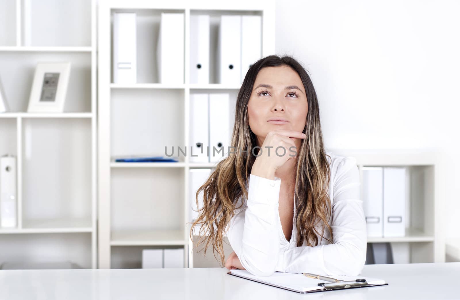 portrait of a beautiful woman who works in the office