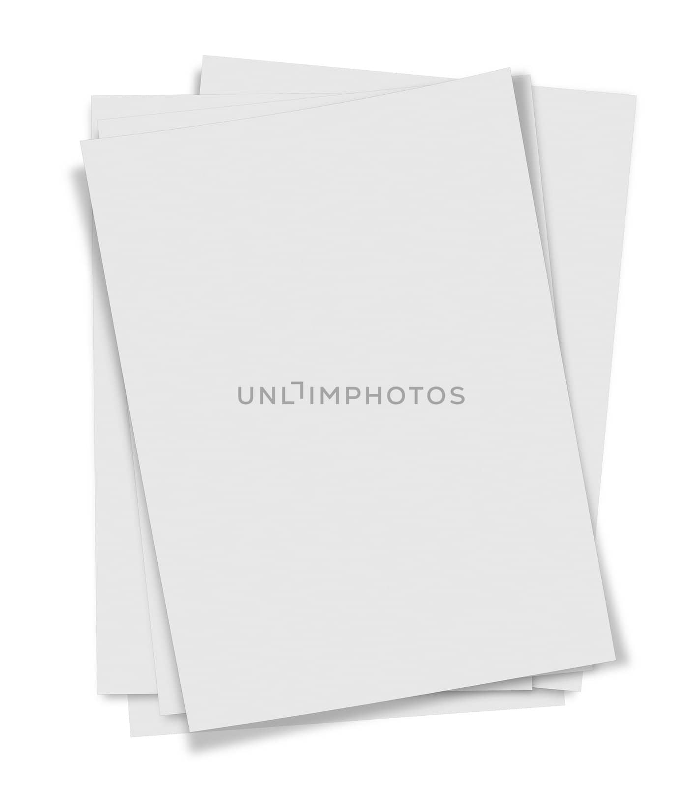 close up  stack of papers on white background by Zhukow