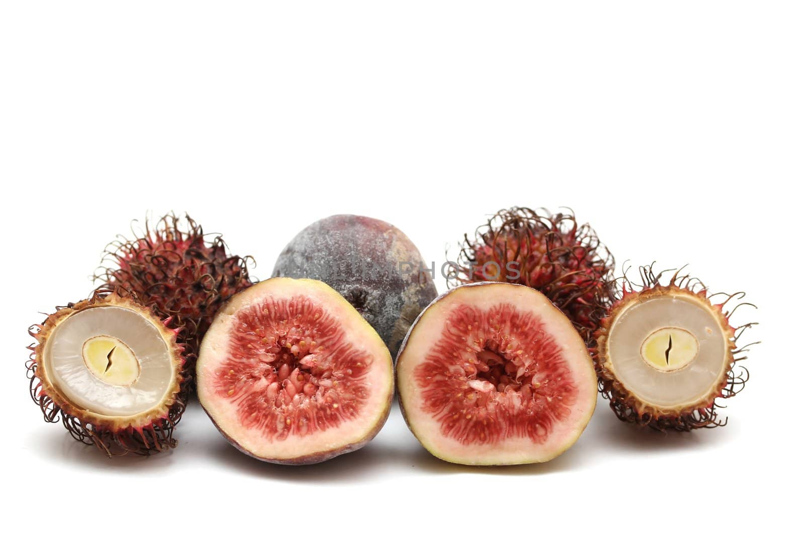 exotic fruits compilation: rambutan and fig by Teka77