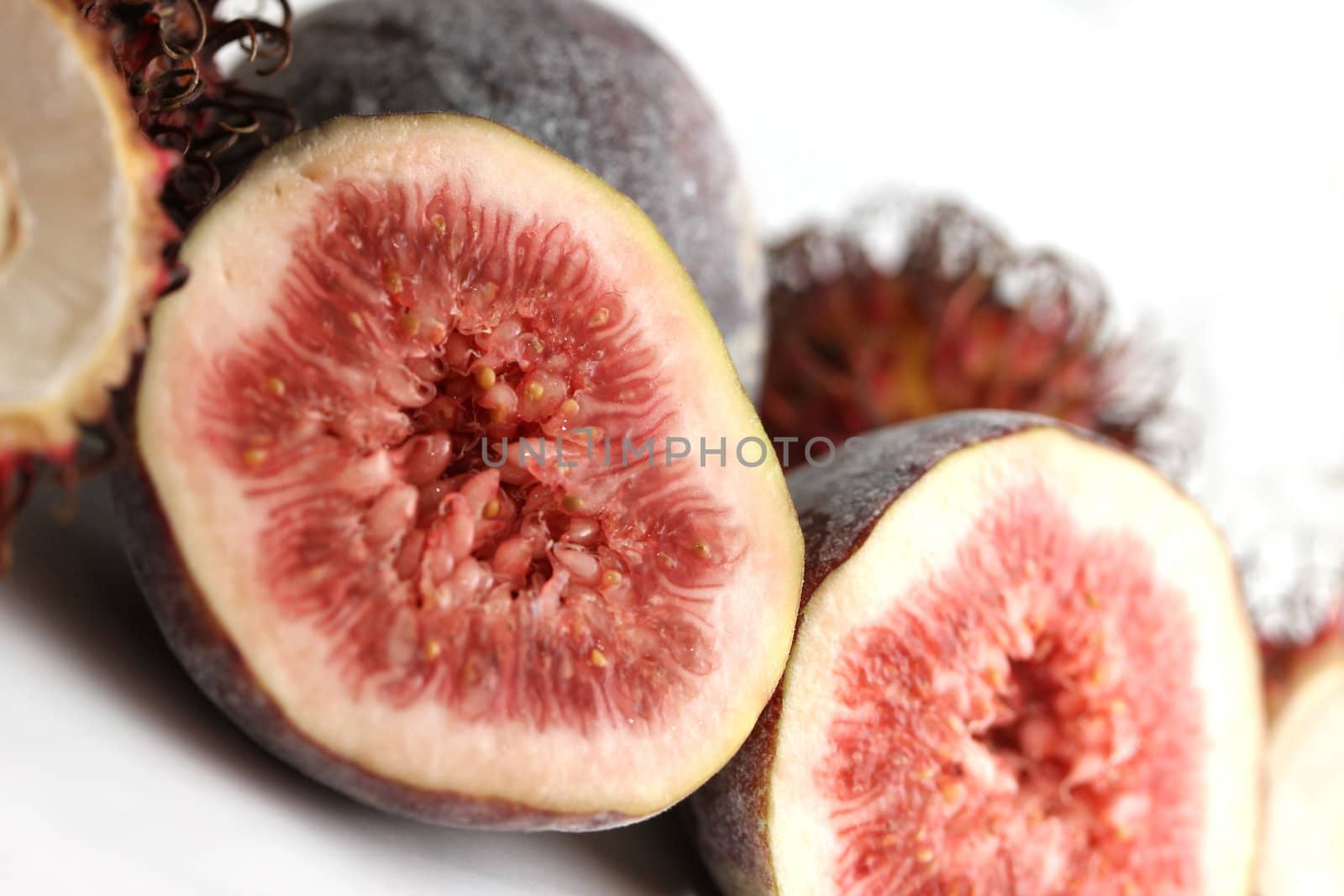 exotic fruits compilation: rambutan and fig