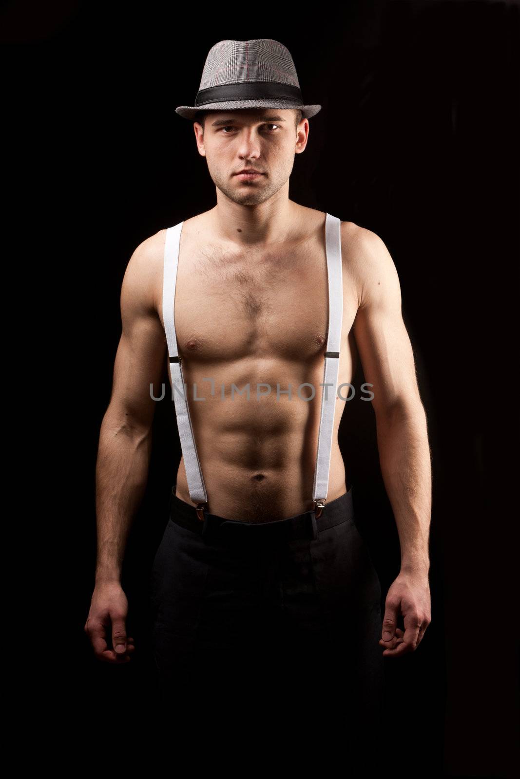 men with suspenders by agg