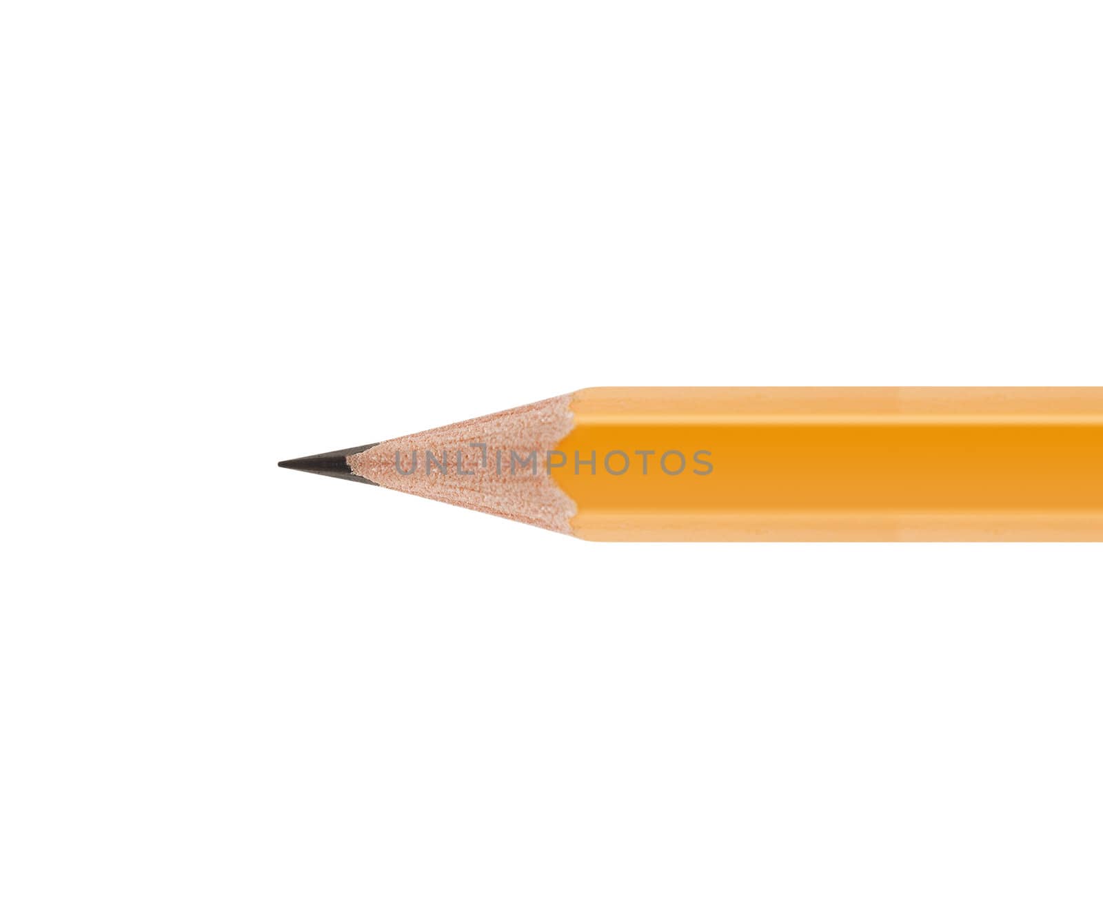 Sharpened Yellow pencil isolated on white background.