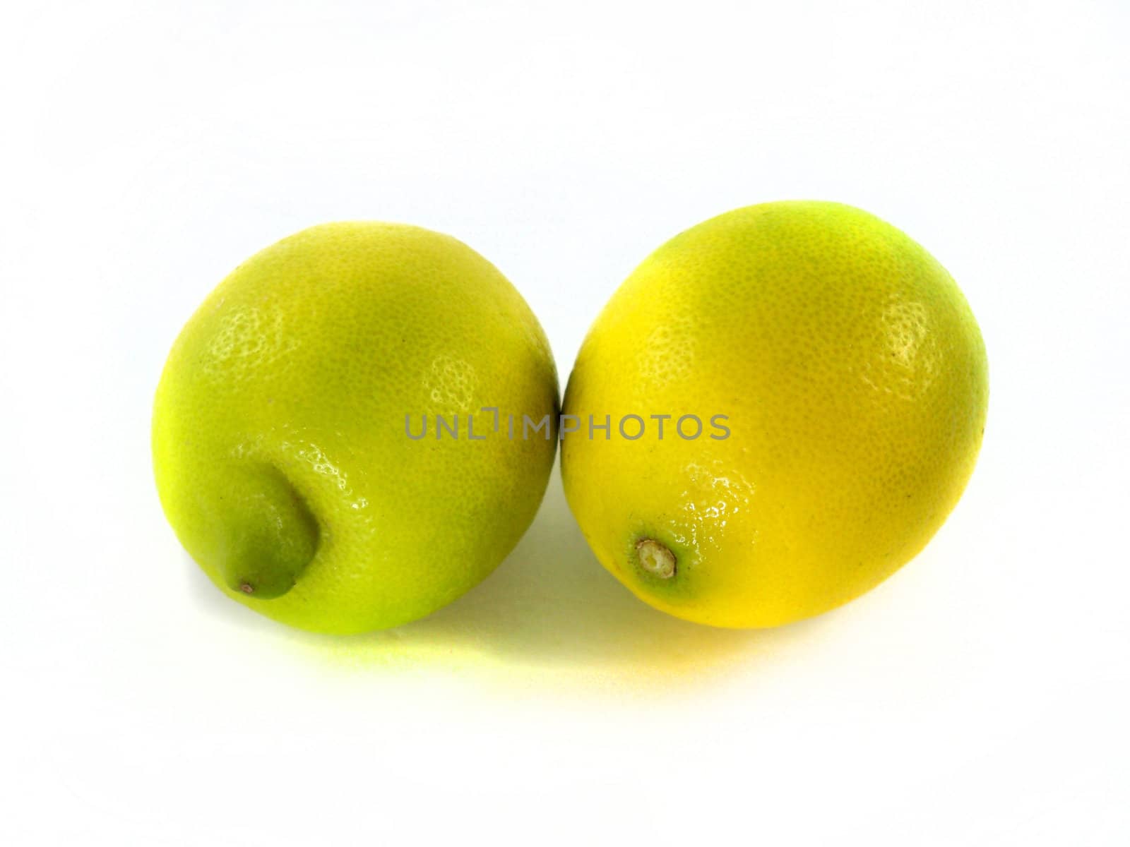 Fresh Lemon on white background.
