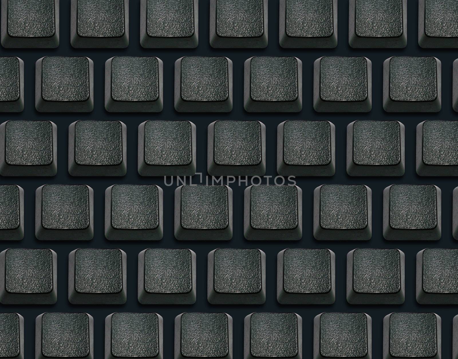 Keyboard with blank buttons or keys.