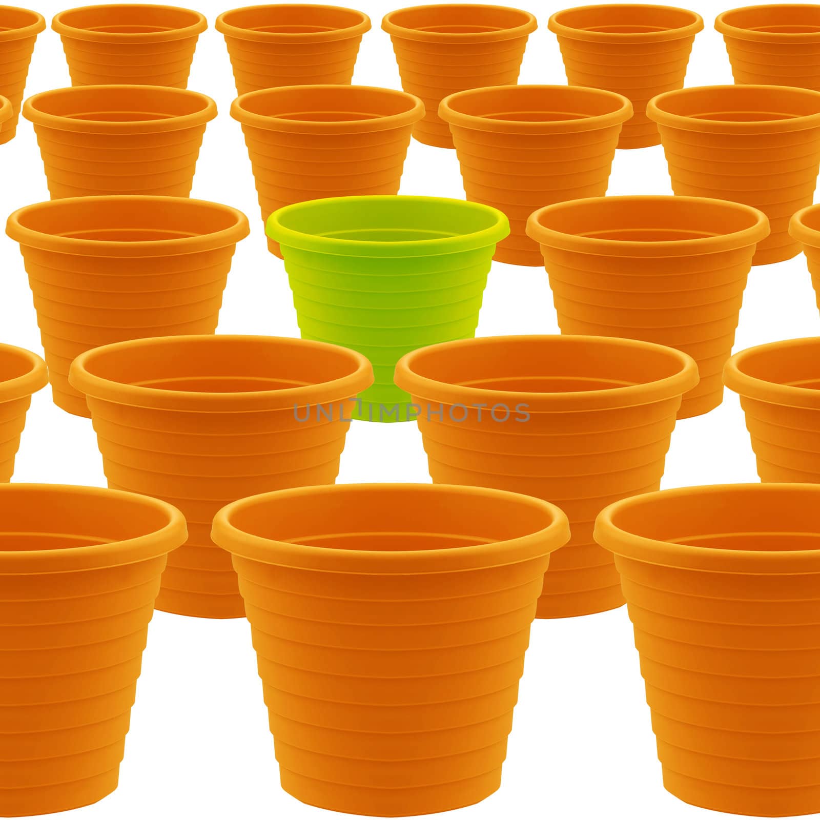 plastic garden pot isolated on white background