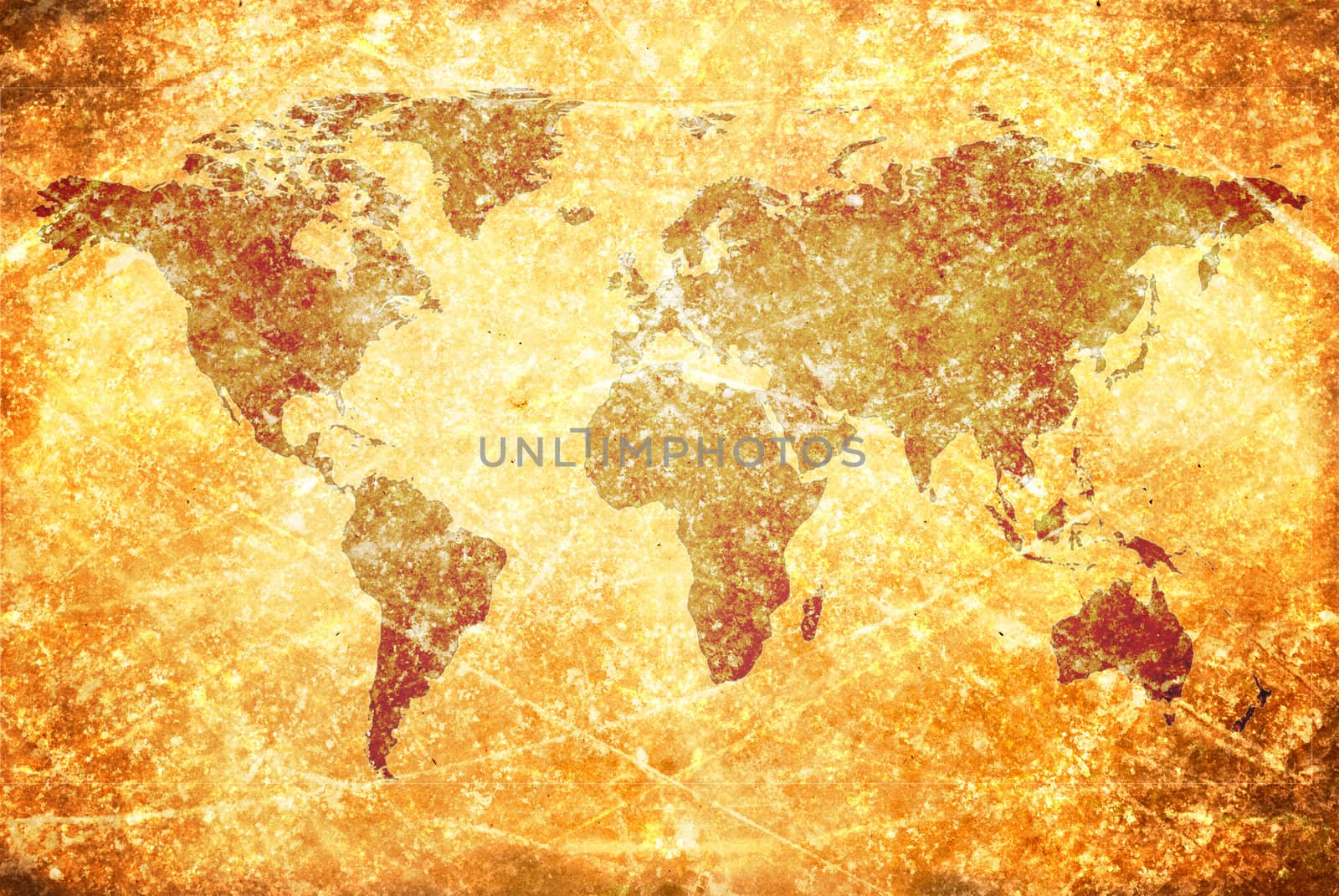 aged  vintage world map texture and background 