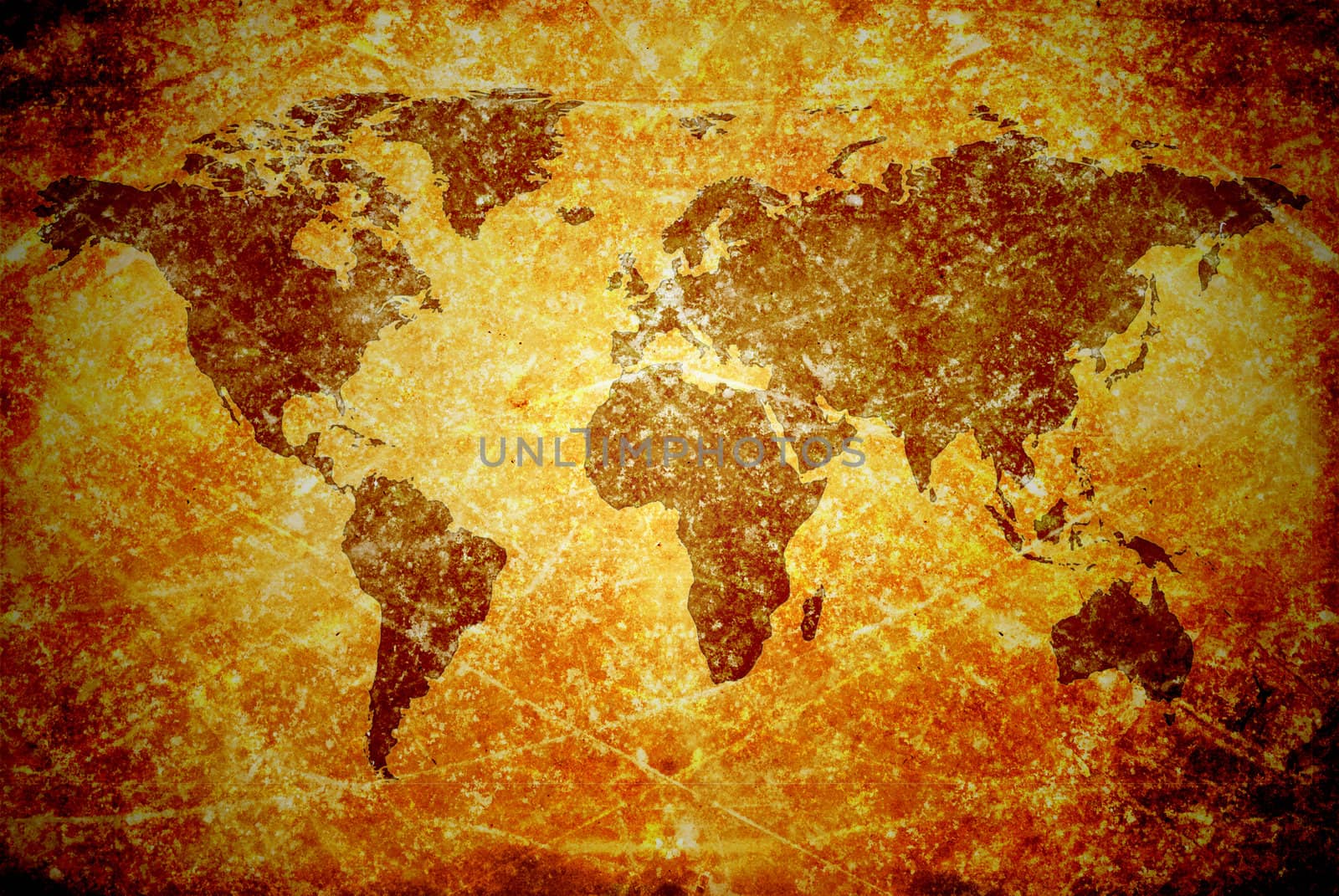 aged  vintage world map texture and background 