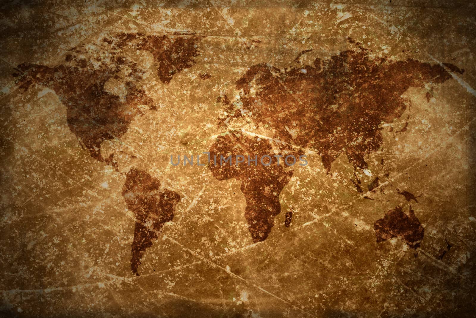 aged  vintage world map texture and background 