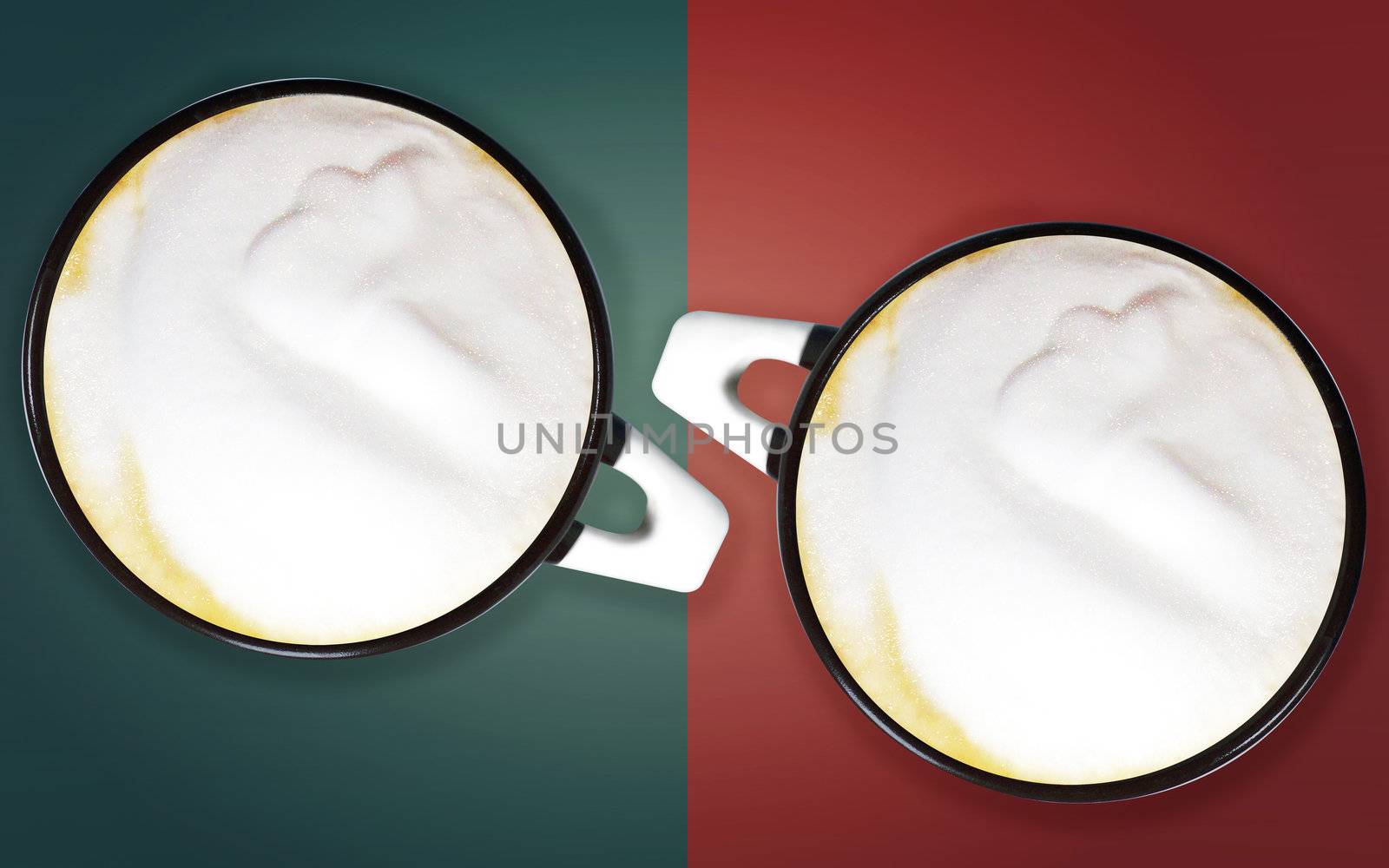 coffee art, A cups of cappuccino with big foam.
