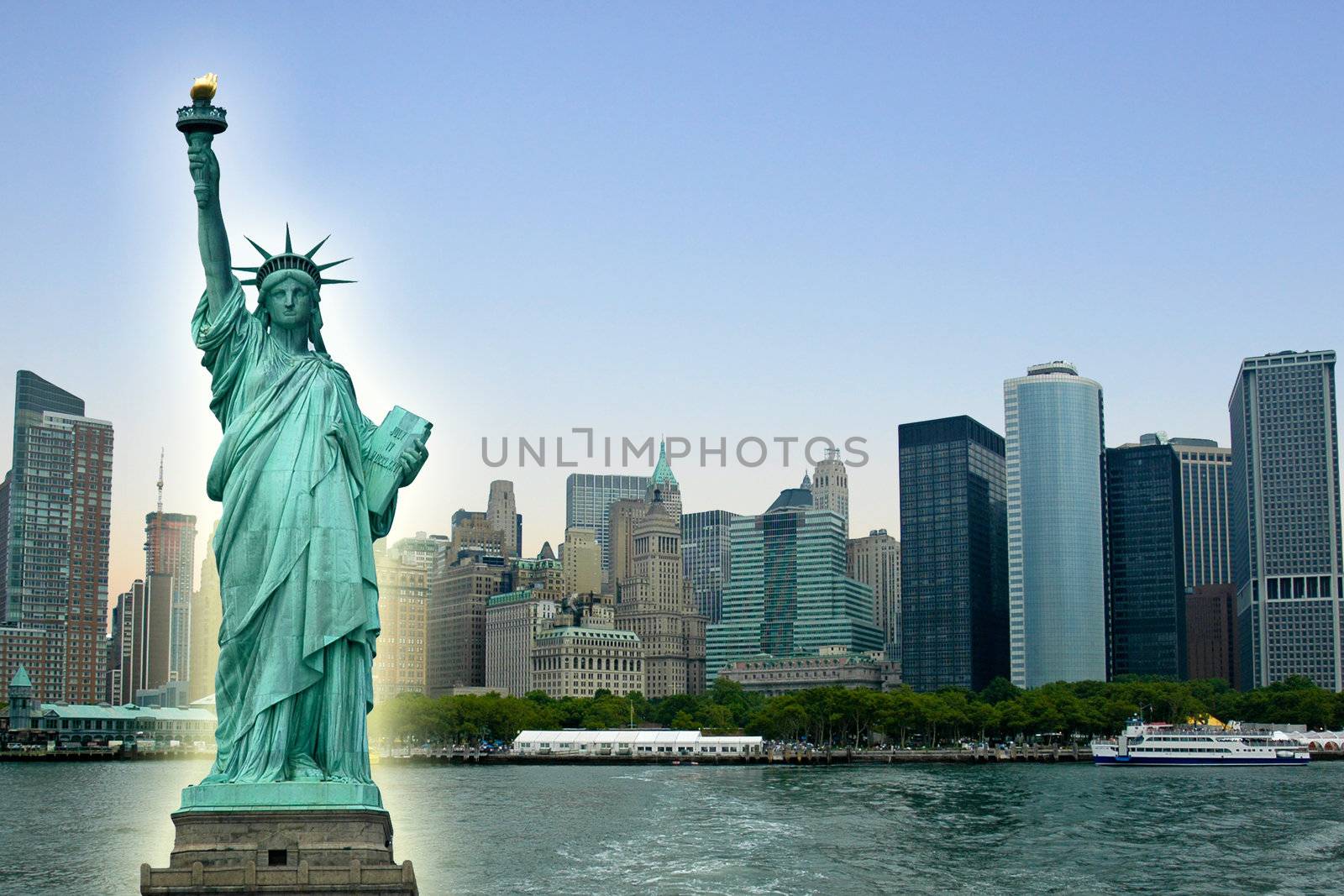 New York City with Statue Liberty  by ruigsantos