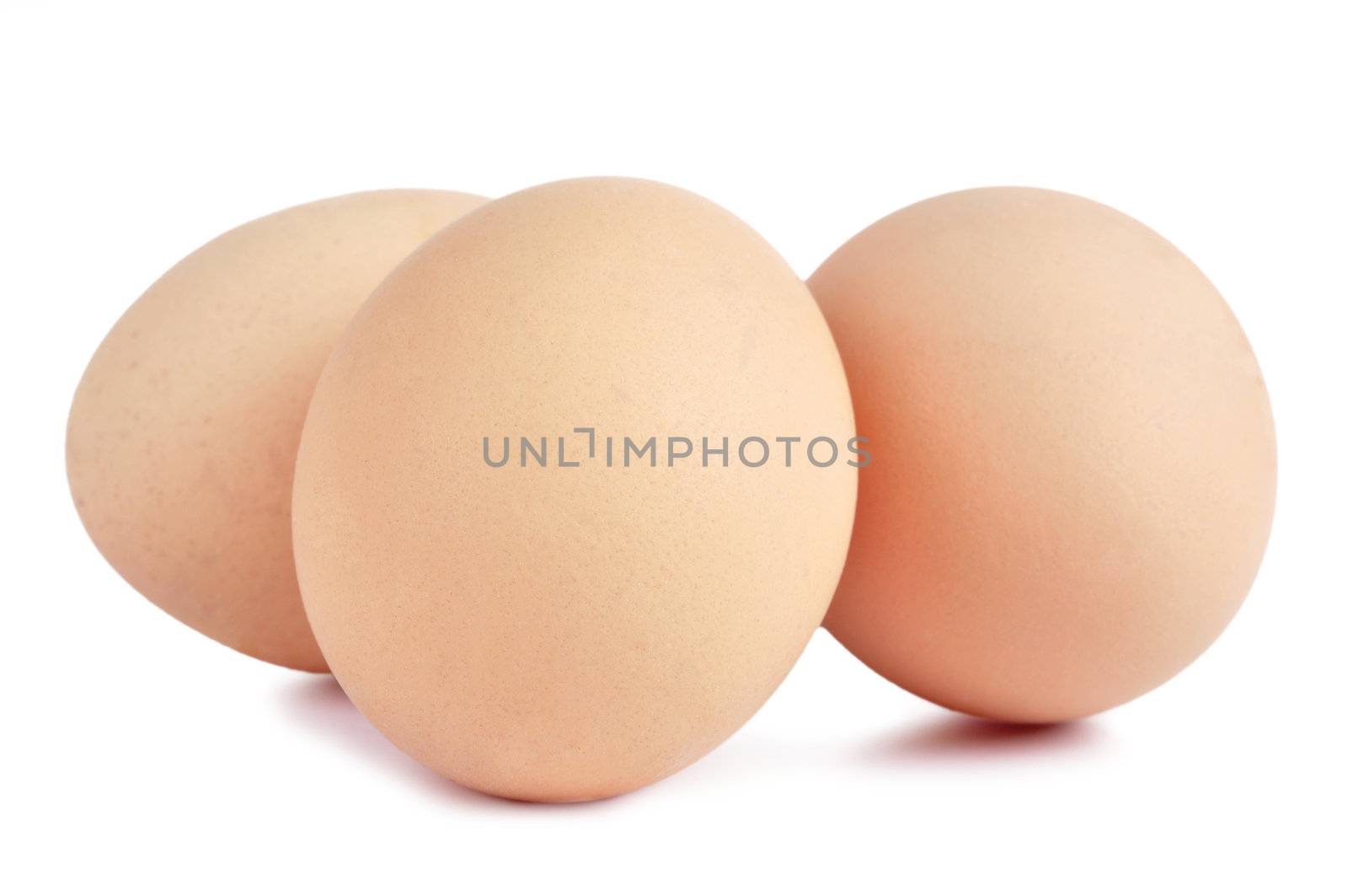 Three Eggs on a white isolated background