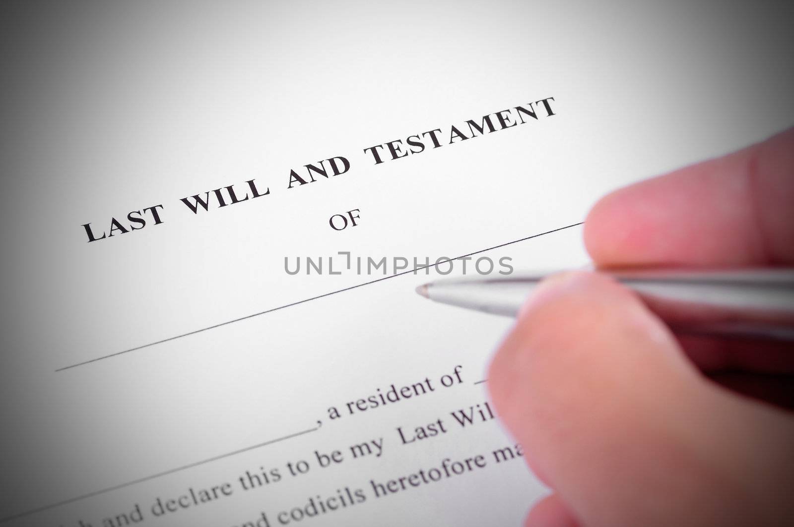 Last will and testment ready to be signed