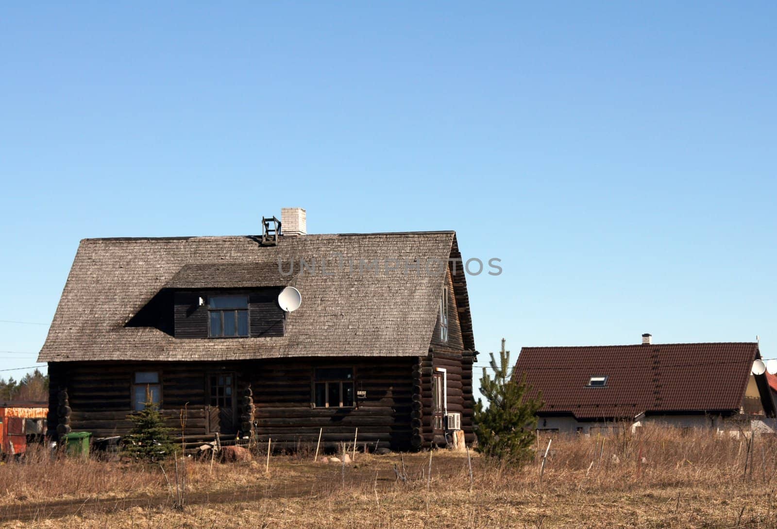 Wooden apartment house in a countryside