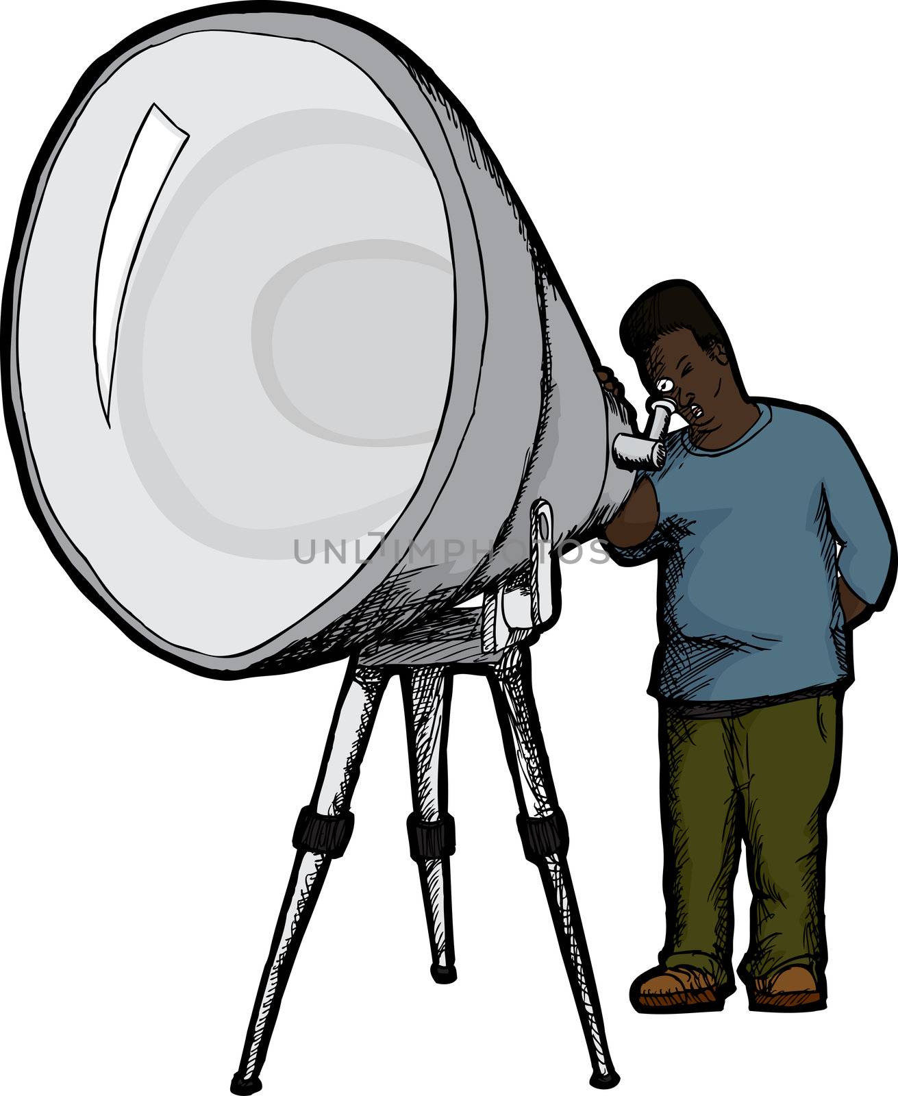 Man With Telescope by TheBlackRhino