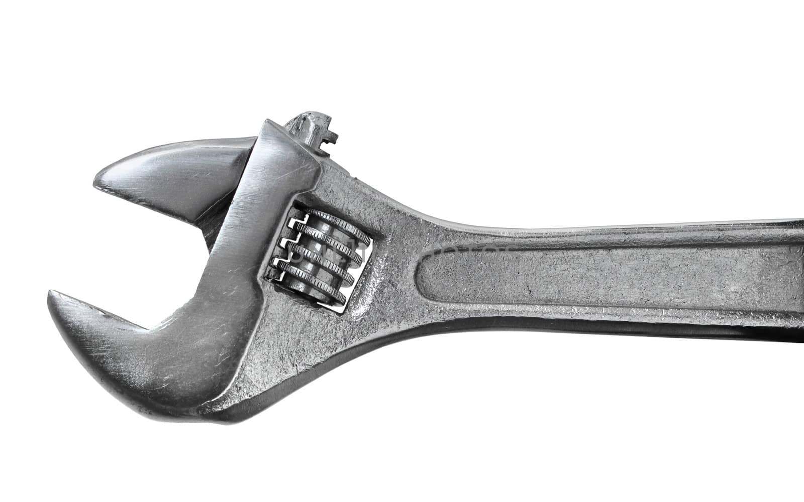 Adjustable spanner monkey-wrench isolated on white background