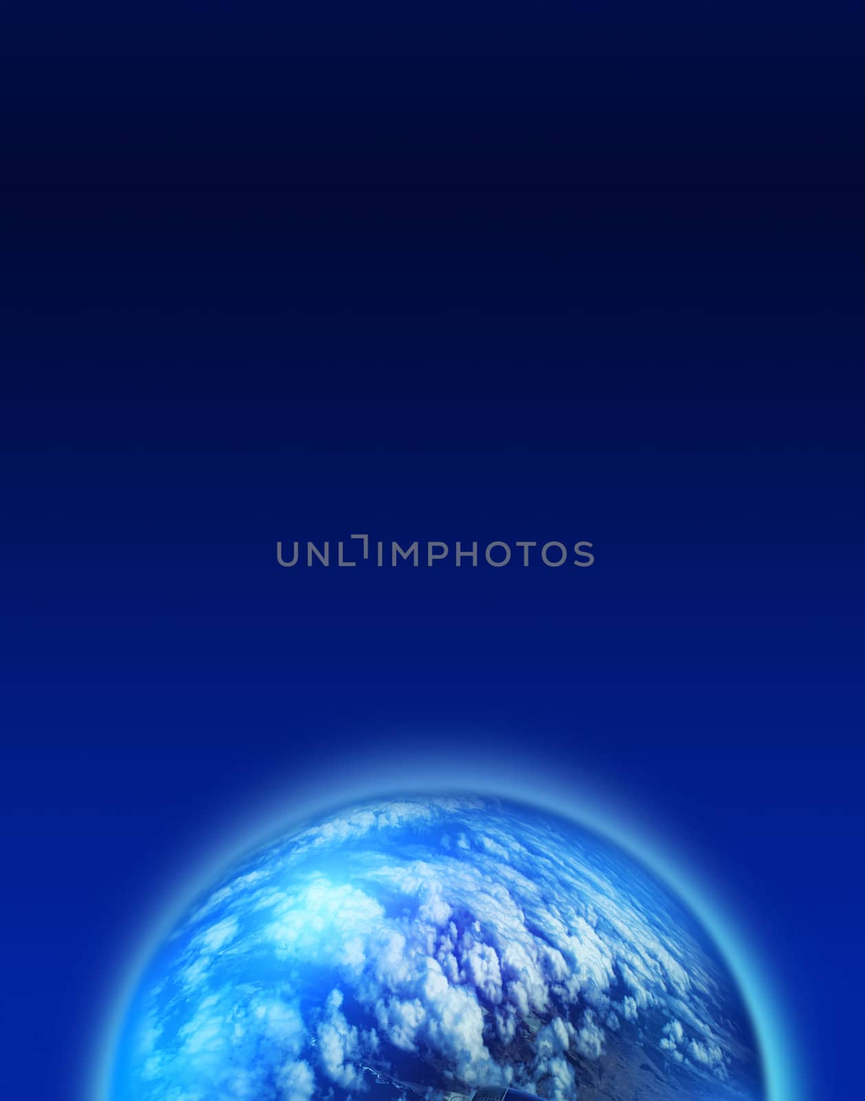 Blue cloudy planet by anterovium