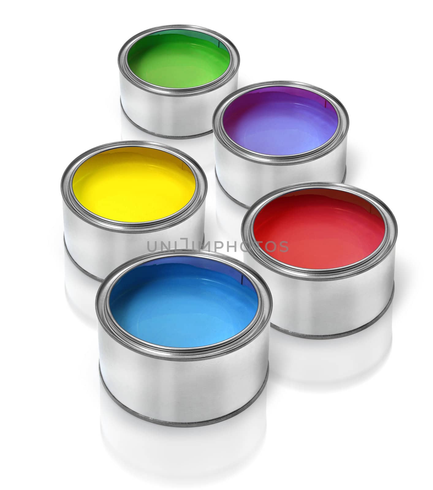 Cmyk paint tin cans by anterovium