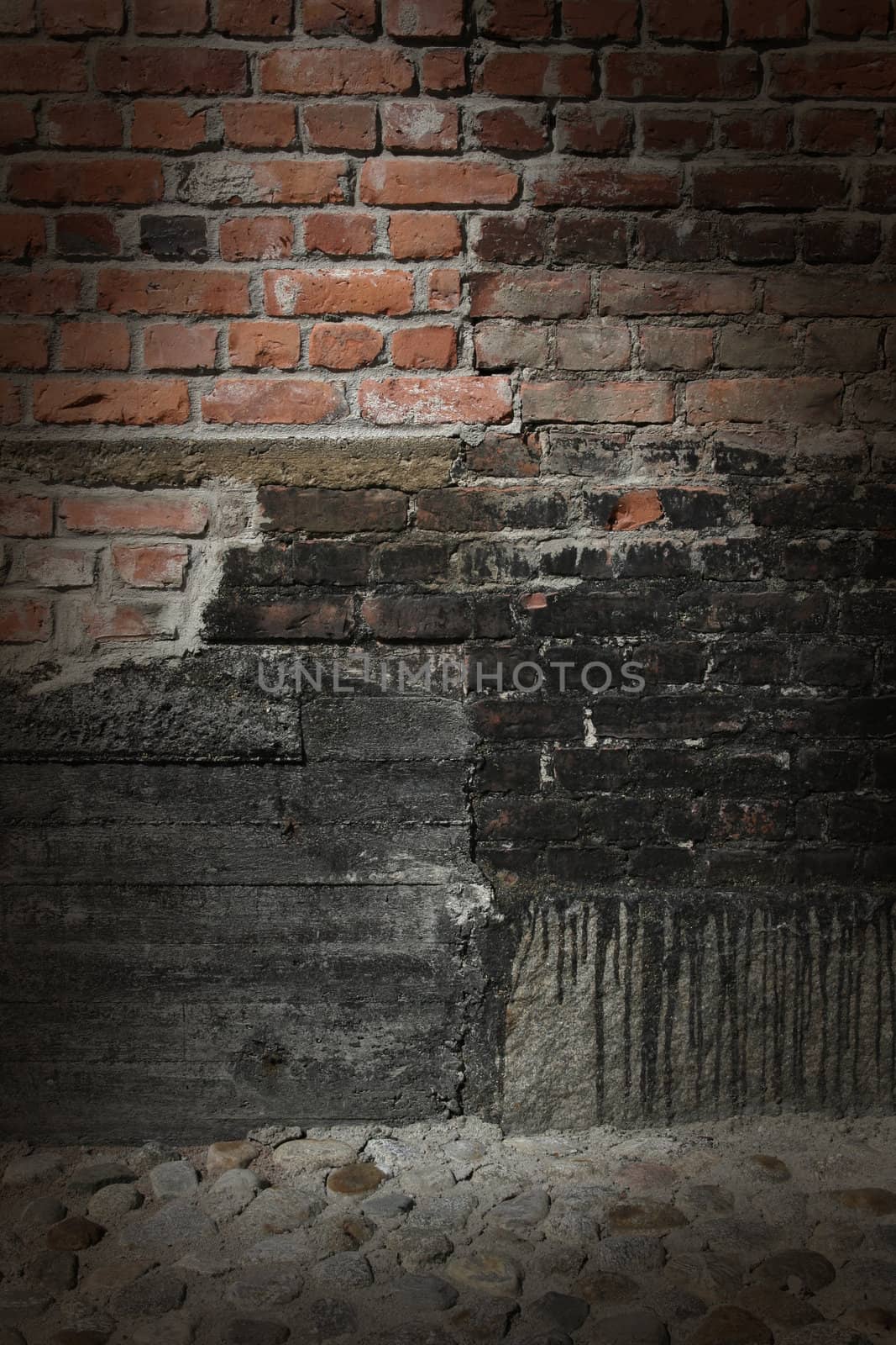 Brick wall concrete and stones by anterovium