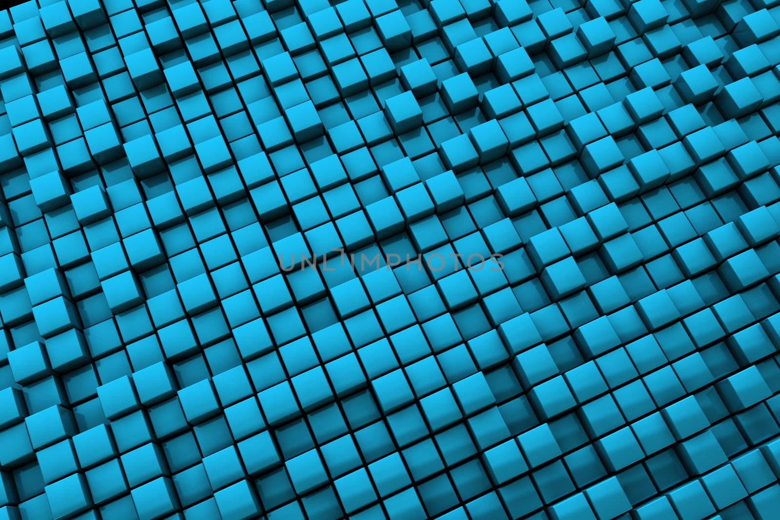 Abstract Blue Cubes Background - Long Distance by PixBox