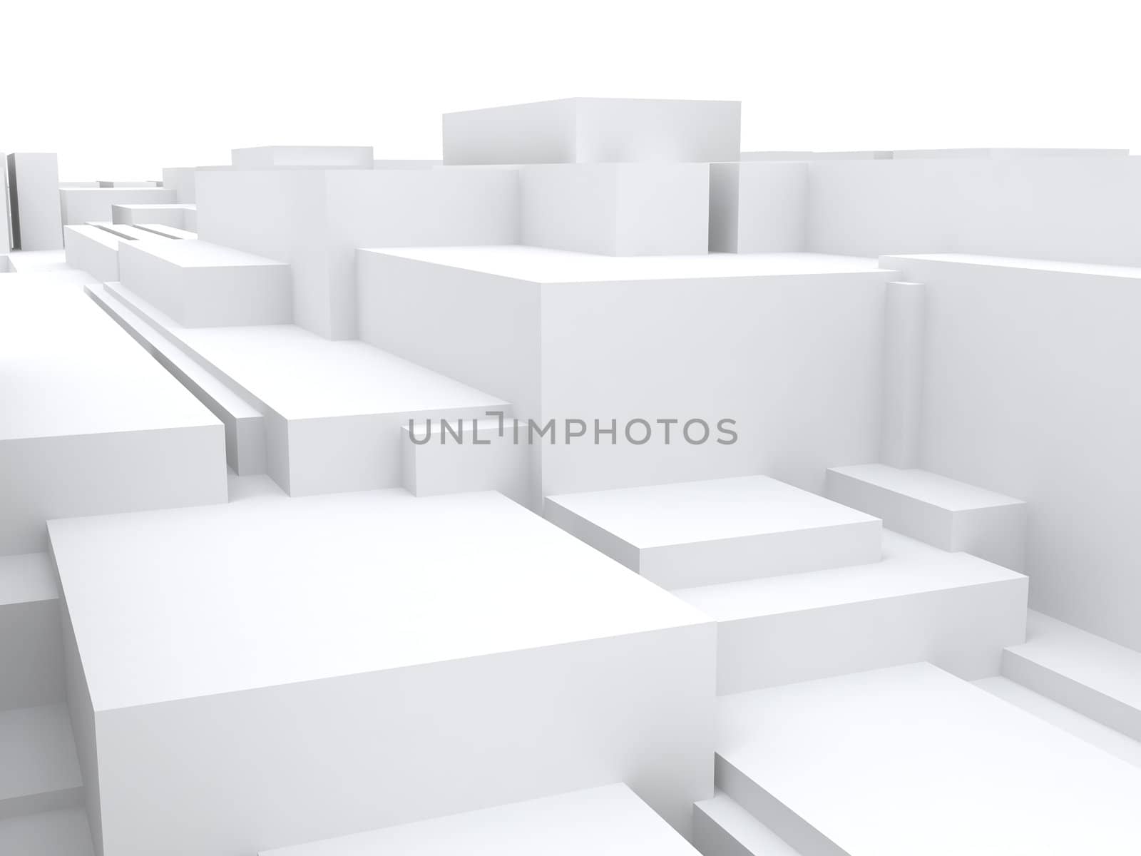 Abstract objects of the cubic form with a white surface