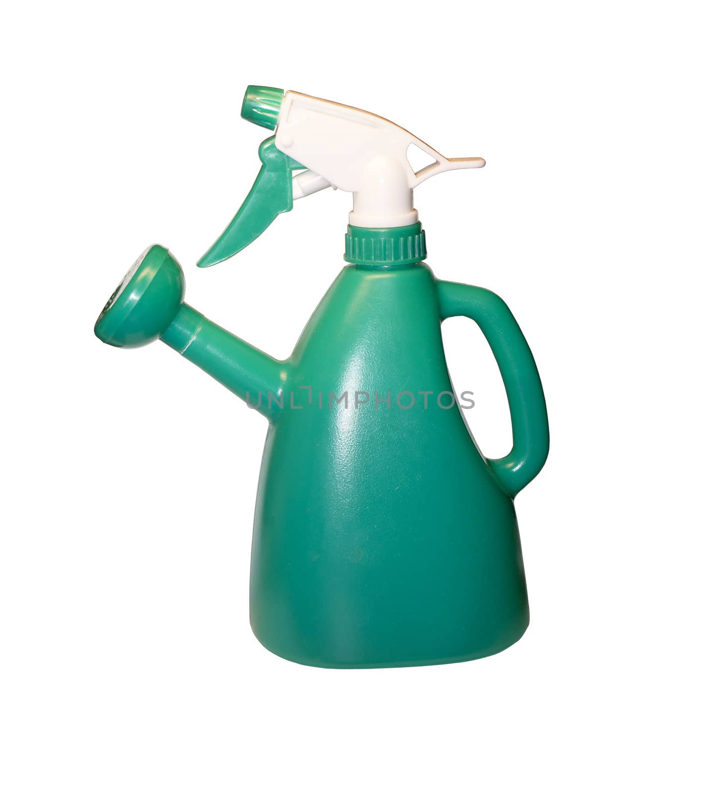 Watering can-sprayer for house plants over white background