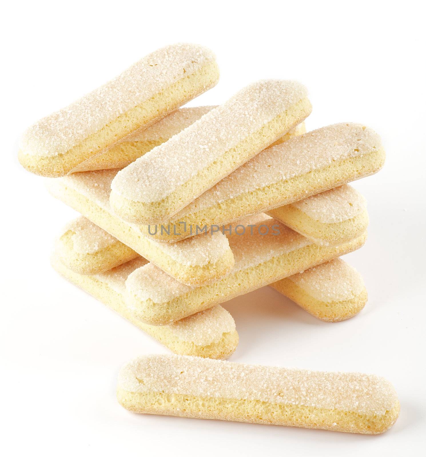 Ladyfinger biscuits for Tiramisu isolated on white background