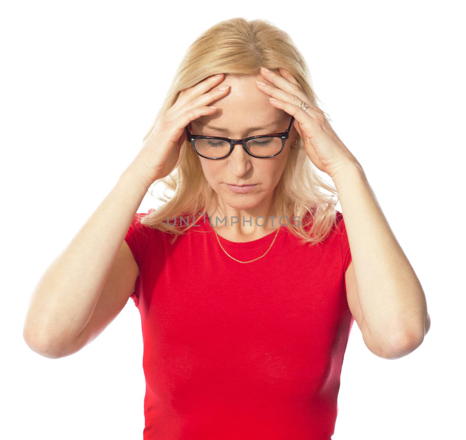 A picture of a frustrated woman by stockyimages