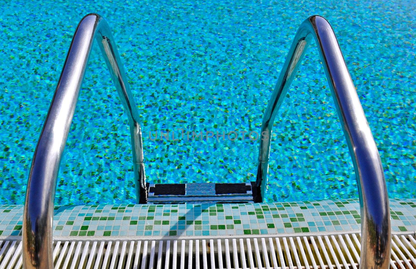 Swimming pool entrance closeup