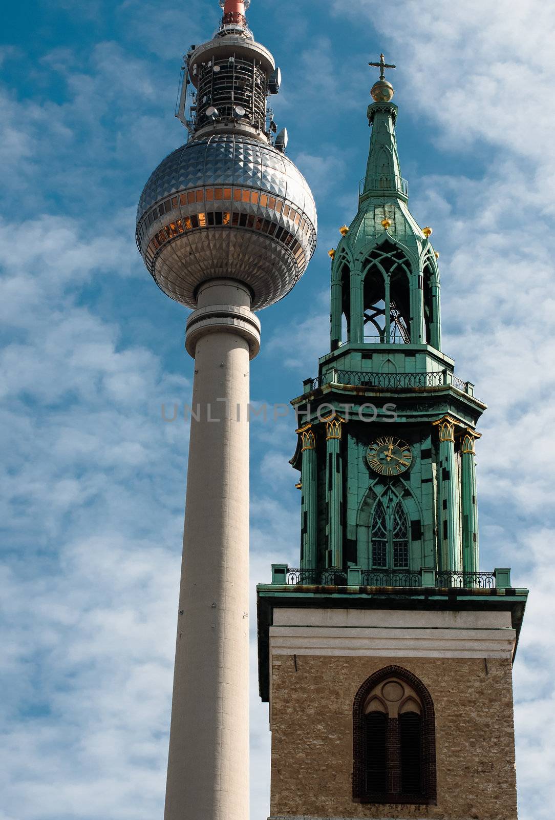 Marienkirche and Fernsehturm, holy and profane