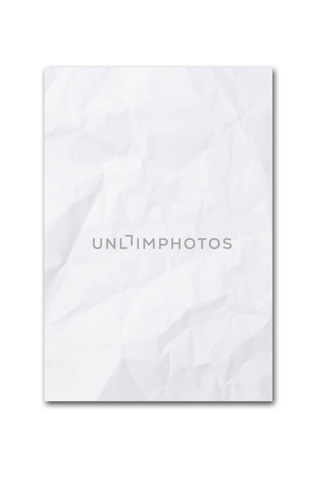 blank paper and crumpled paper on white background