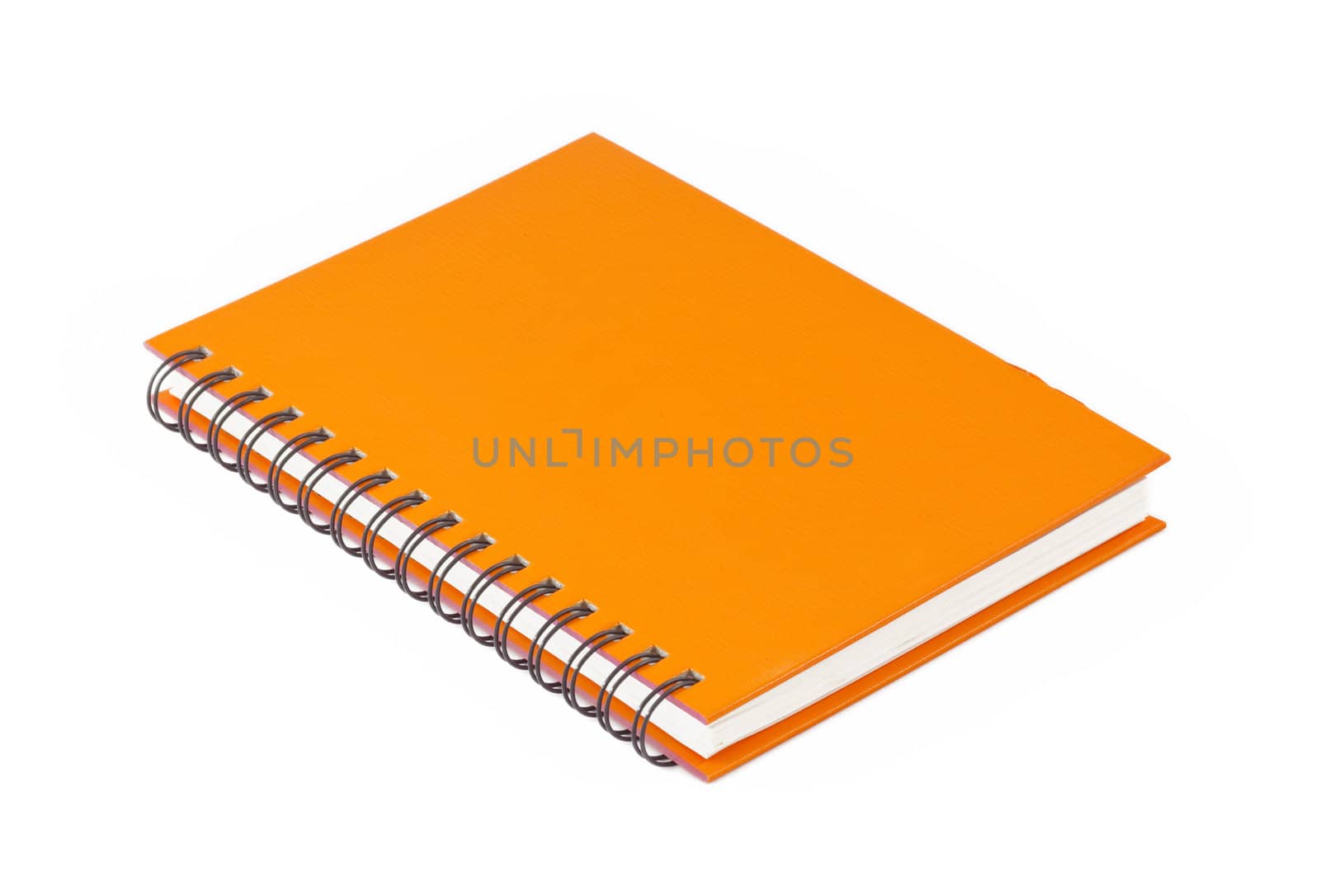 Orange  clean Notebook isolated on white background
