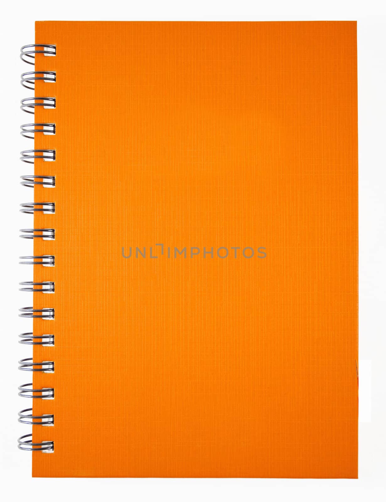 Orange clean Notebook isolated on white background