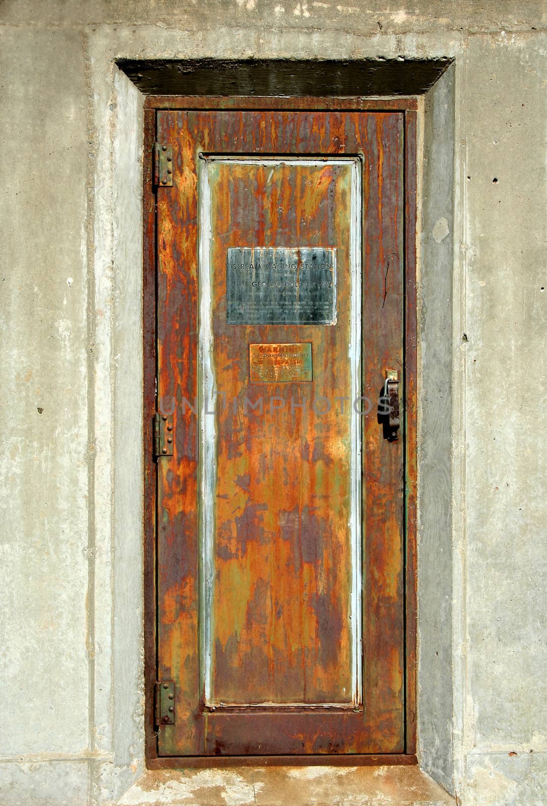 A Old weathered metal door
