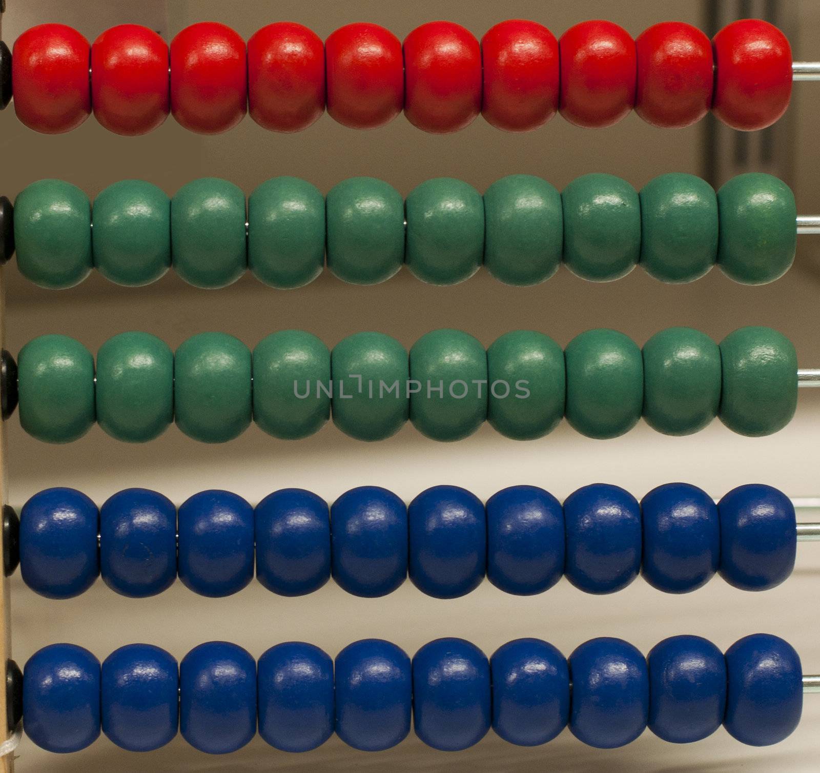 red green and blue abacus by compuinfoto