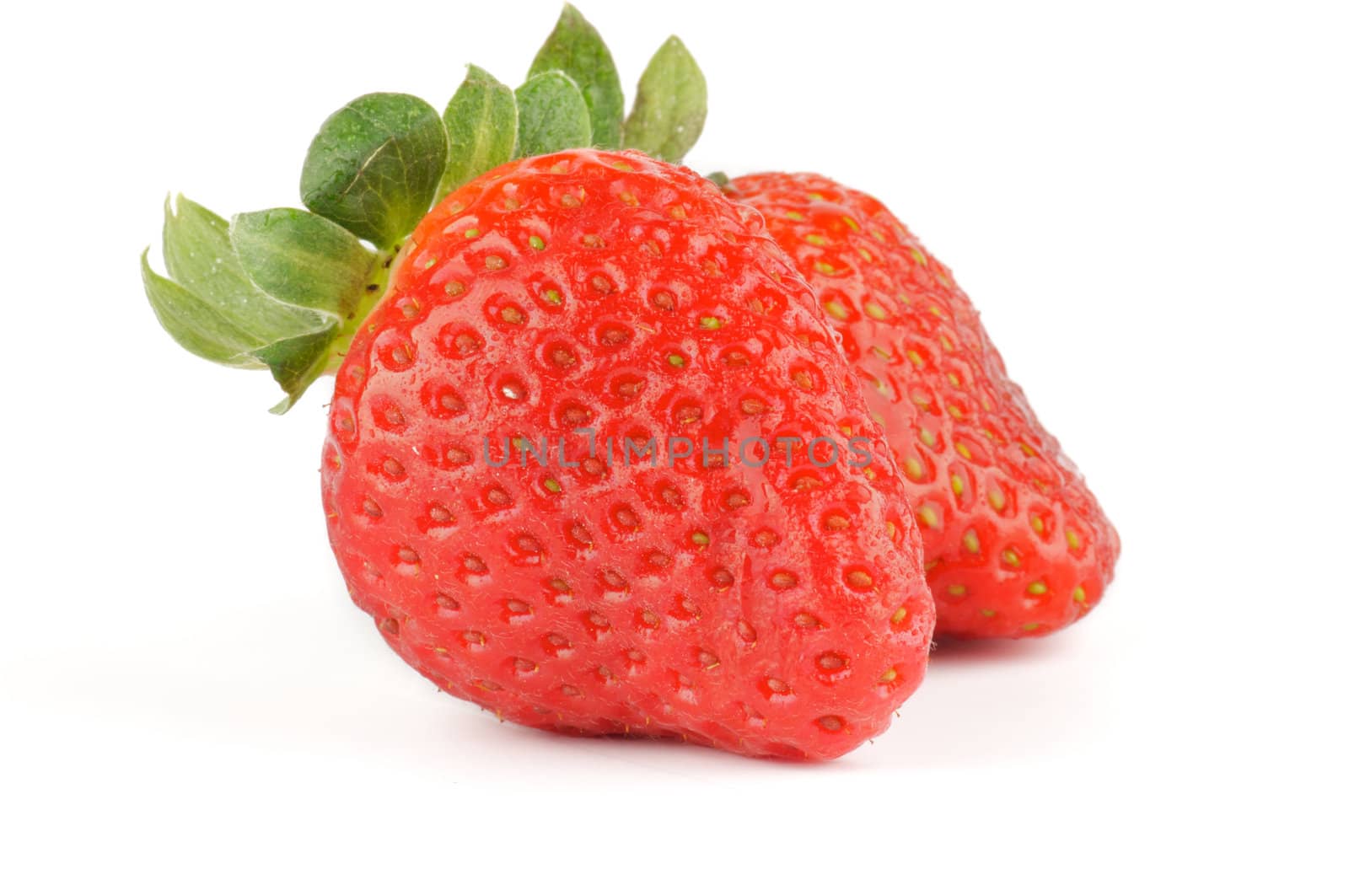 Fresh Ripe Perfect Strawberry isolated on white background