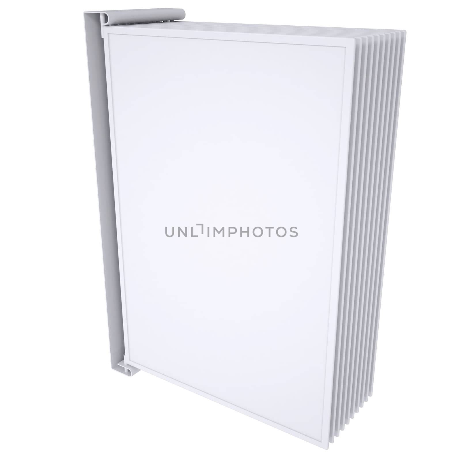 Advertising element to turn the page. Isolated render on a white background