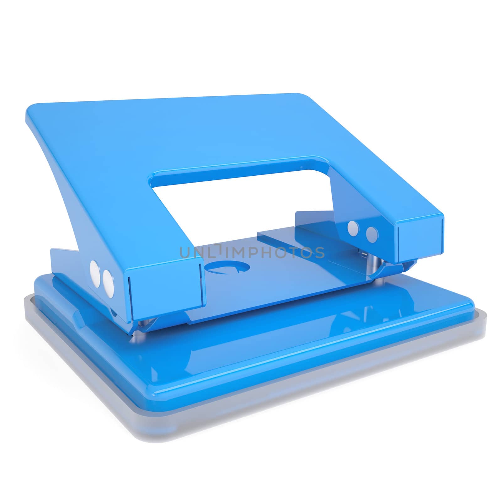 Blue hole punch. Isolated render on a white background