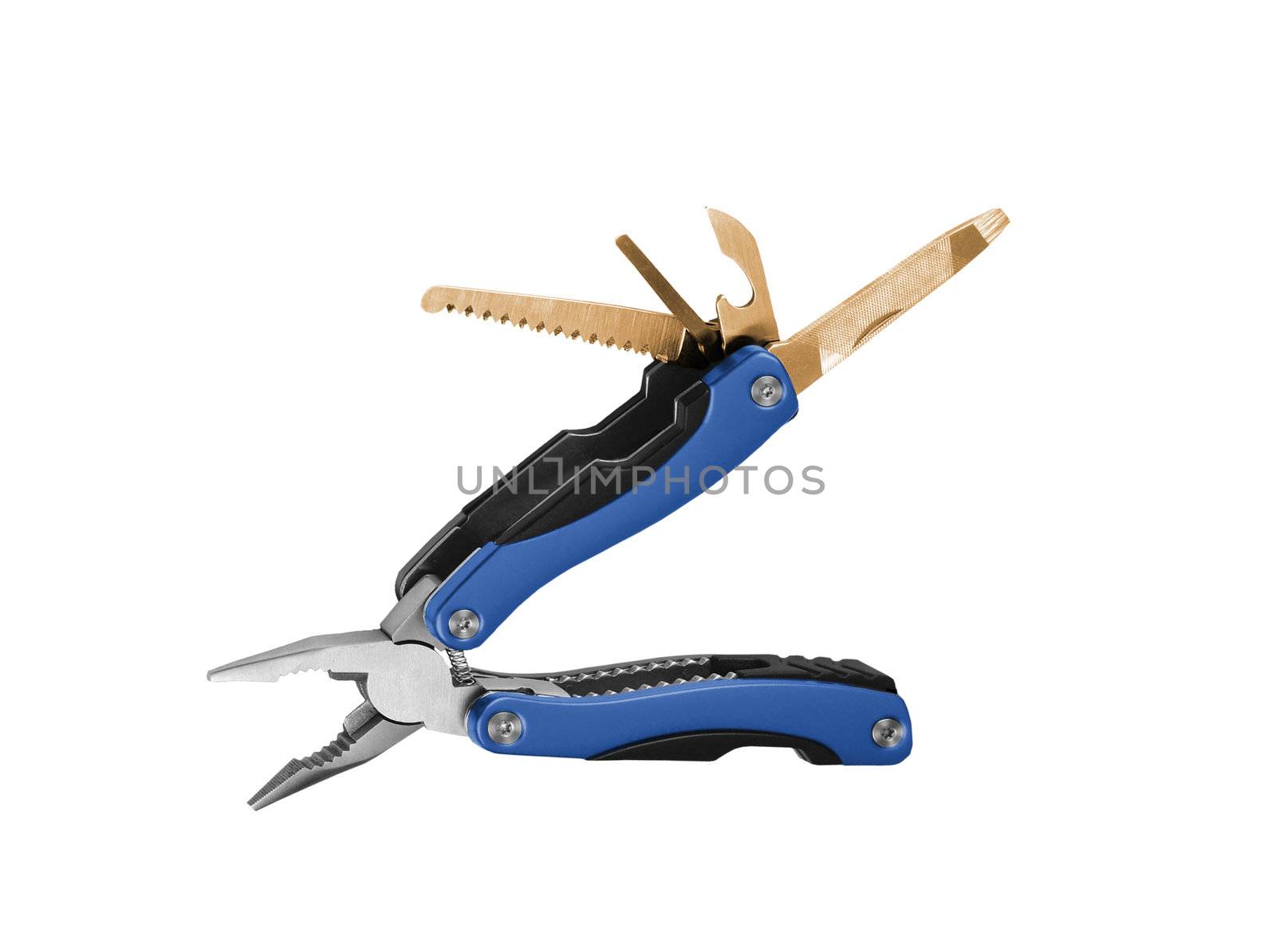 Multi tools knife isolated on white background