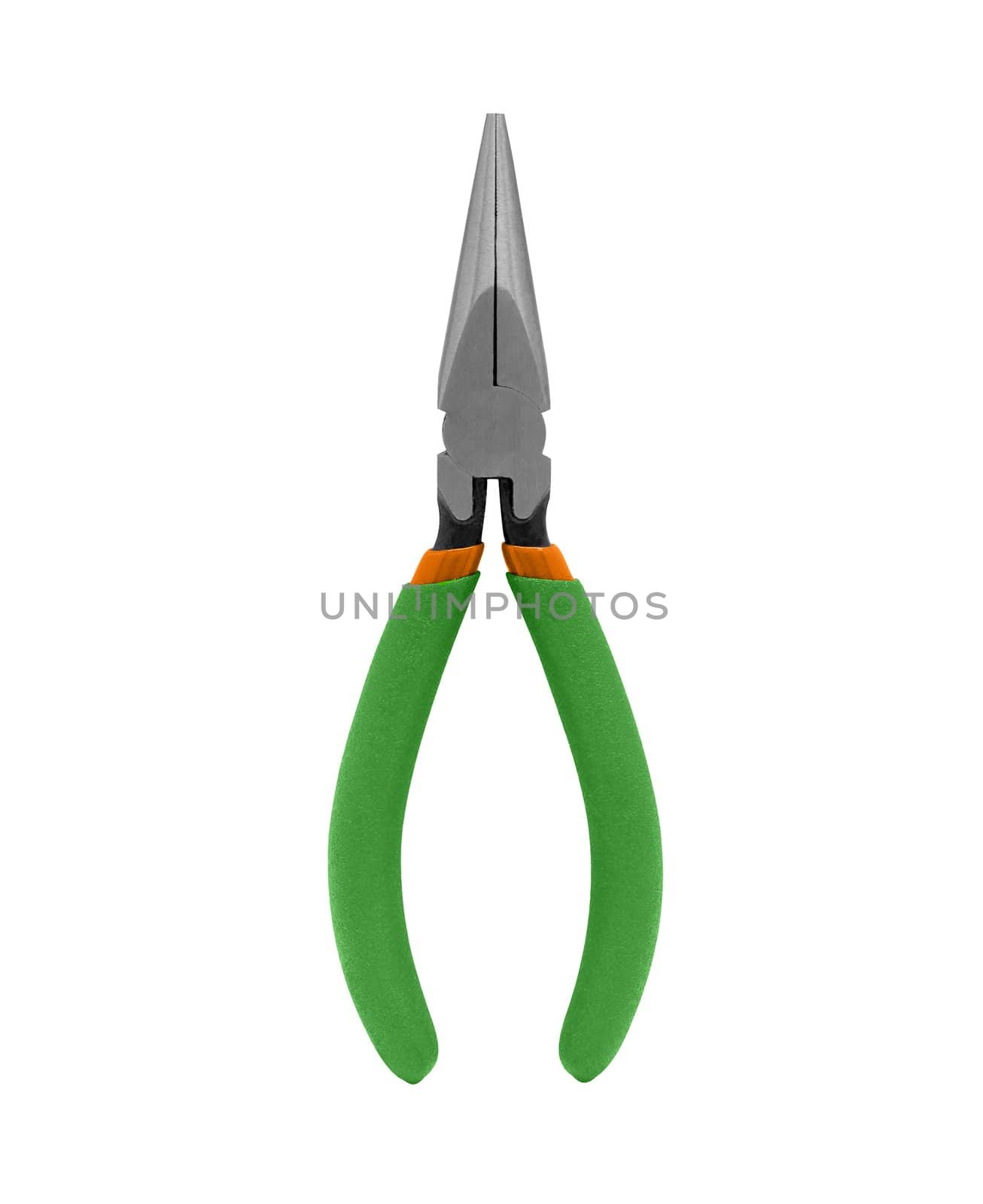 tool green pliers isolated on white background