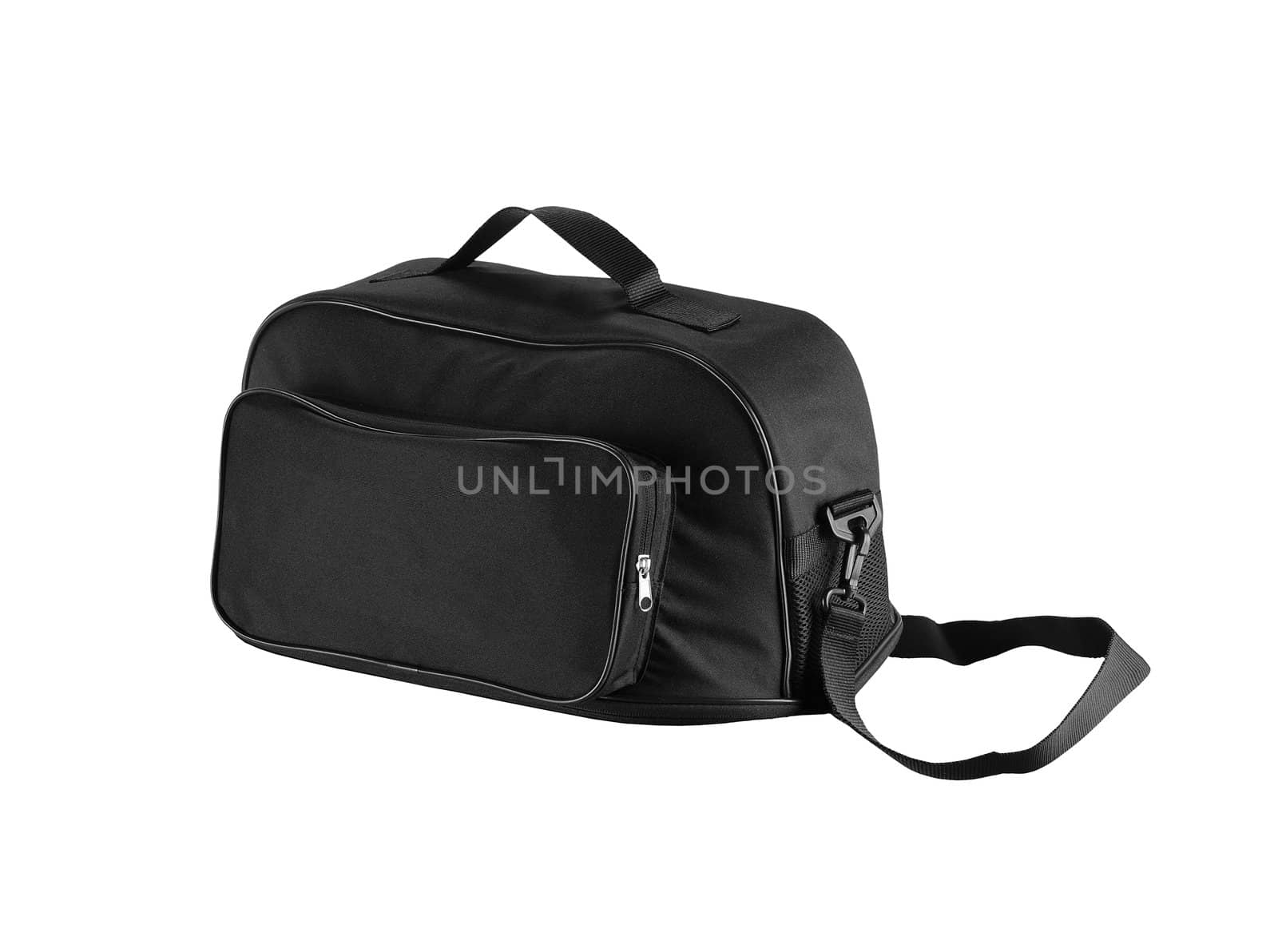 Black bag isolated on a white background.