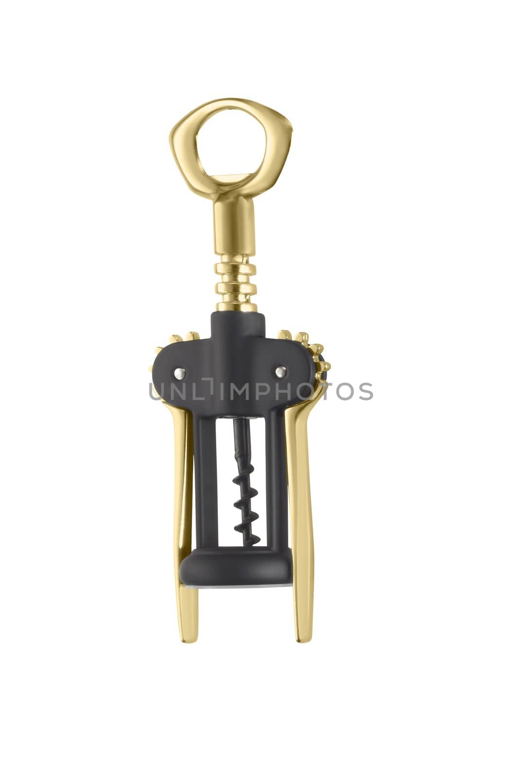 Modern corkscrew isolated on white background